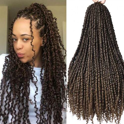 Pre passion twist crochet hair braids两股小辫子非洲脏辫假发