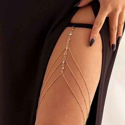 2024 New Women Bohemian Thigh Chain Simple Star Body Chains