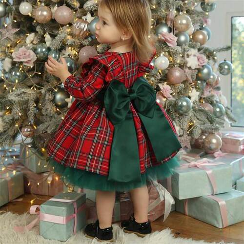 6M-4T Toddler Kids Baby Girls Christmas Outfit Long Sleeve R