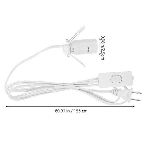 2 Pcs Plug E12 Wire Power Cord for Lamps Bulb Socket with