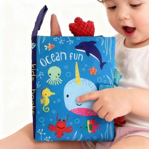 Soft Baby Books 3D Touch Feel Cloth Crinkle Books for Babies