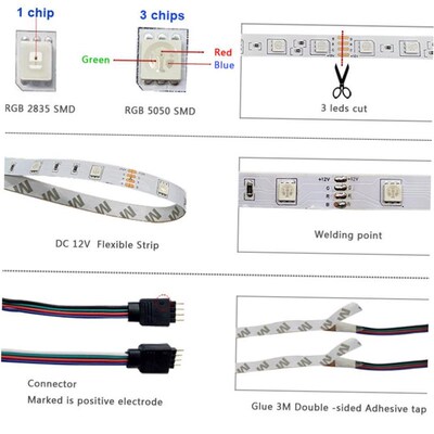 Led Strip 20M Led Light For Room 12V Rgb Tape 2835 5050 15M1