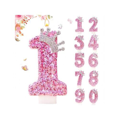 Cake Numeral Candles ,Birthday Candle  pink Colour Creative