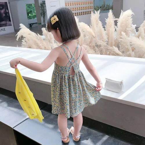 Baby Girls Dress 2024 Summer Chiffon Floral Princess Dresse