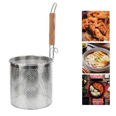 Stainless Steel Filter Spoon Ramen Noodles Colander Wooden