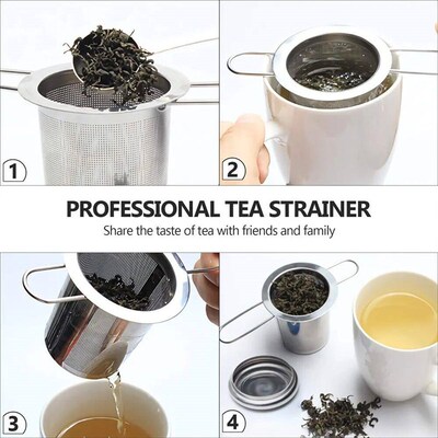 Stainless Steel Mesh Tea Infuser with Lid Reusable Cup Strai