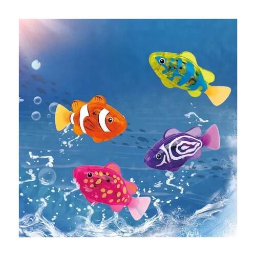 Cat Interactive Electric Fish Toy LED Light Swimming Robot W