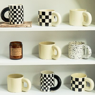 Korean Style Fatty Mug Design Splash Ink Ceramic Cup Spot Mu