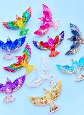 10Pcs Cute Mini There Is A Hole Lin The Bird Acrylic Flat Ba