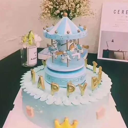 New Carousel Music Box Home Decor Christmas Gift Plastic Hor