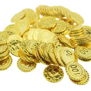 100pcs Gold Coins Pirate Treasure Game Halloween Kids Party