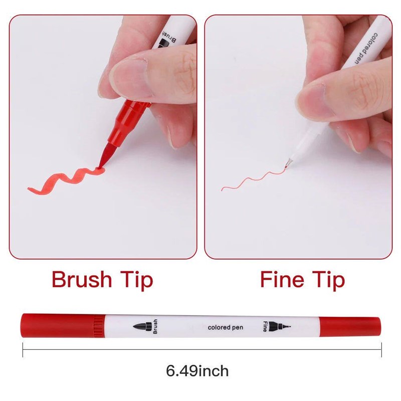 12/24 Colors Dual Tips Brush Pen Markers Manga Sketching Mar图片