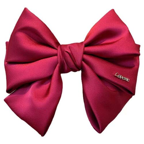 Three-Layer Satin Big Bow Hairpin Back Head Spring Clip Head