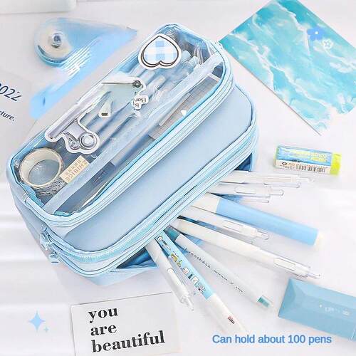 Exquisite Transparent Pencil Case Student Large Capacity Mul