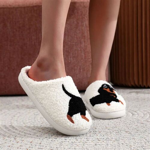 Pet Pattern Dachshund Embroidery stuffed Home Thick Sole pla