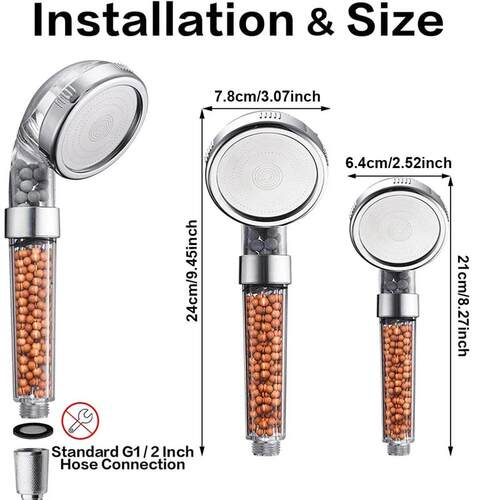 Anti Limestone Filtered Shower Head ABS High-Pressure Water