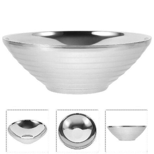 Double Layer Ramen Salad Bowl Stainless Steel Reusable
