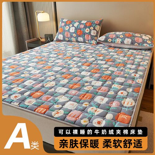 Winter Thickened Milk Velvet Bed Pad Warmer Coral Velvet Mat