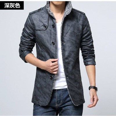 Men's leather jacket men winter warm jackets coats 男皮衣