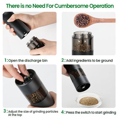 Electric Automatic Mill Pepper And Salt Grinder USB Charging