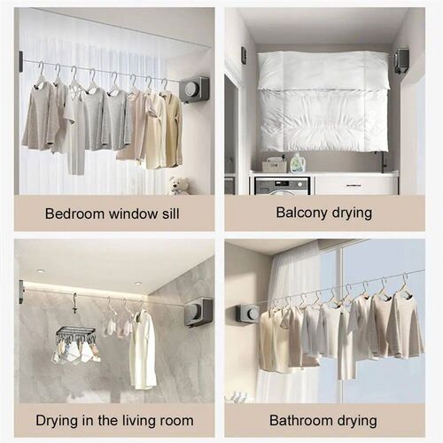 Retractil Aluminum Wall Mounted Clothes Line Anti-Rust Dryin