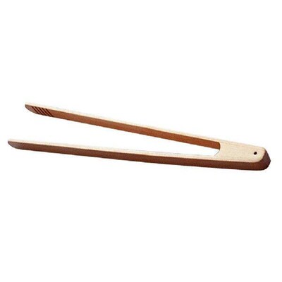 Wooden Food Clips Holder Kitchen Tongs Long Toaster Serving