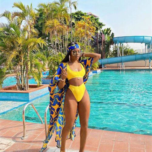 2020 Women Sets Summer Beach Bikinis Set Swimwears Print Top