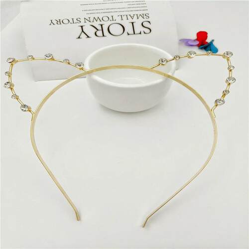 Metal Cat Ears Headband 金属猫耳朵几何珍珠时尚头饰设计感发卡