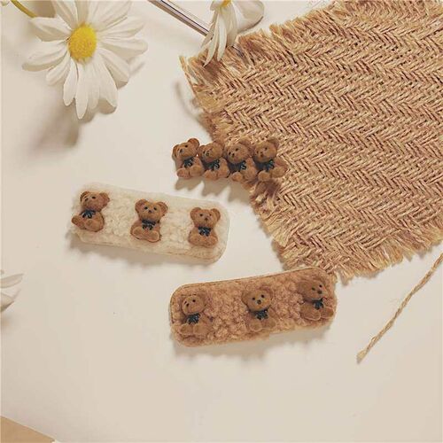 Cute Cartoon Bear Hairpin Simple Temperament All-match Hair