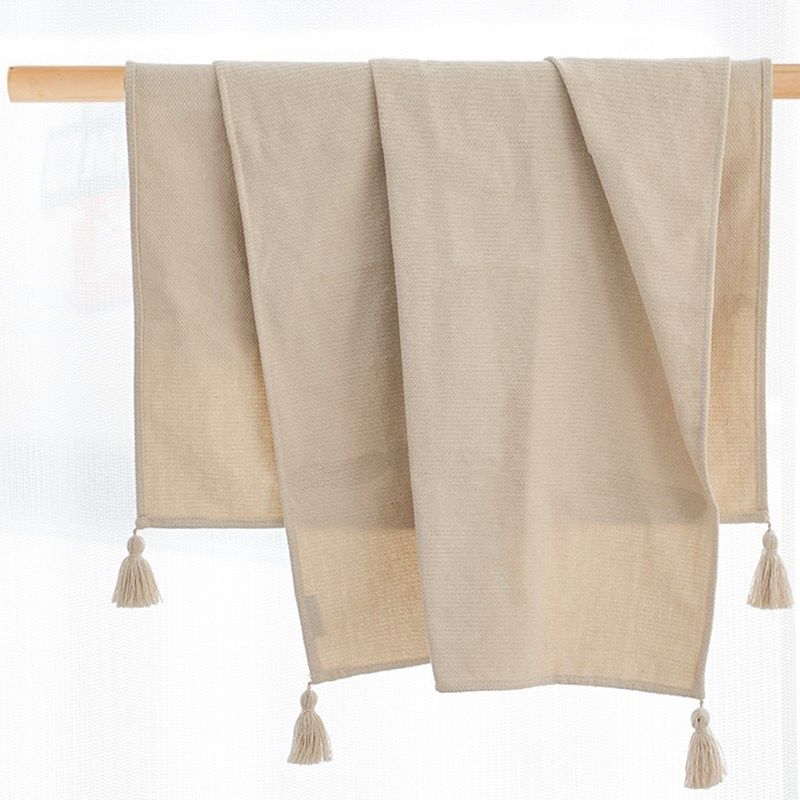亚麻色素色肌理床尾装饰毯床旗民宿酒店床尾巾客厅全棉沙发盖毯子,床上用品,休闲毯/毛毯/绒毯,淘宝优惠券,粉丝福利购,淘宝优惠卷