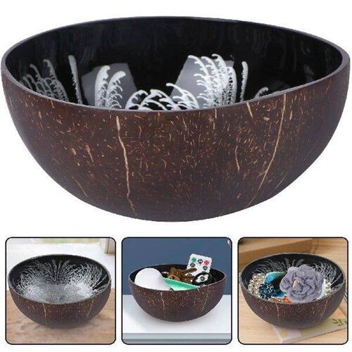 Coconut Bowl Toddler Snacks Storage Salad Candy Container