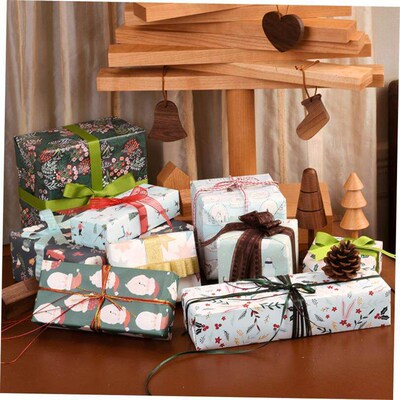5 pieces gift wrapping paper roll present wrapper礼物包装纸