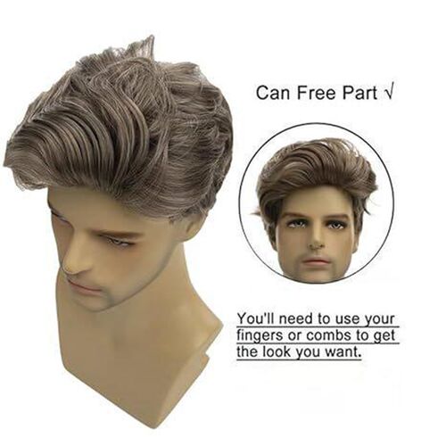 Wig Mens Fashion Partially Divided Bangs Short Straight Hai