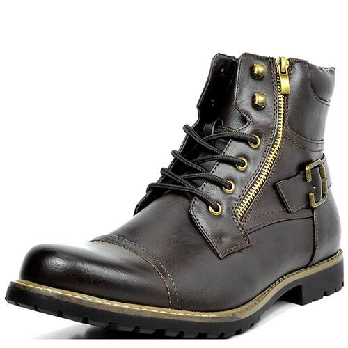 Metal double zipper motorcycle men boots shoes机车拉炼男靴鞋