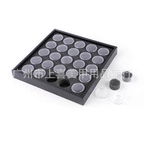Nail Kit 美甲饰品工具25格50格透明小分装盒小圆盒