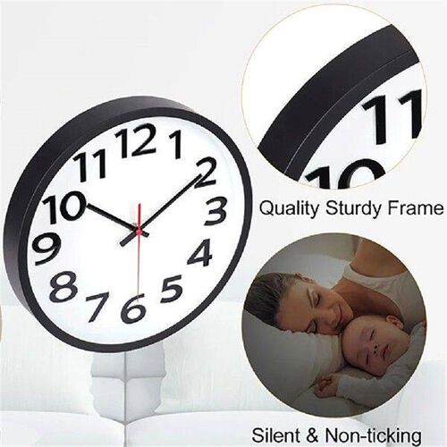 Wall C 12 Inch Non-Ticking Big Numbers Large Wall