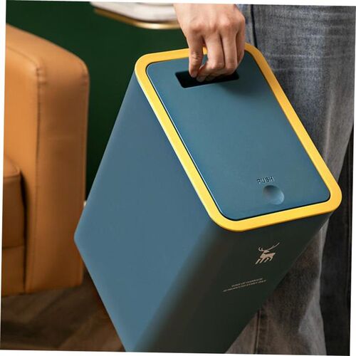 Rubbish Can Kitchen Toilet Trash with Press Lid Garbage Bin