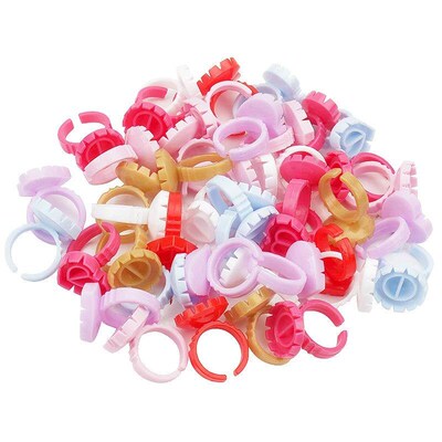 100 Pcs Disposable Eyelash Glue Ring Cup Tattoo Pigment Hold