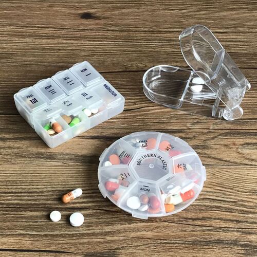 Pill Box Holder Weekly Medicine Storage Organizer Container