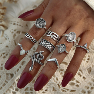 Women Finger Set Jewelry 戒指套装 Female Rings Knuckle
