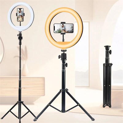 1 10 Inch Ring Light with Adjustable Buttons and 130cm Teles