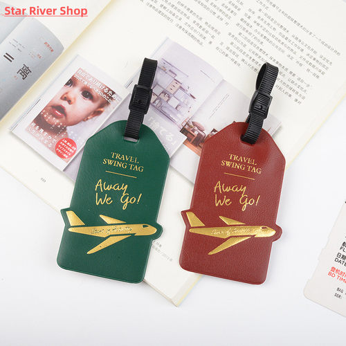 Travel Accessories Creative Aircraft PU Leather Luggage Tag