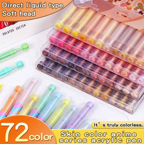 GuangNa 12/24/48/72 colors Acrylic Paint Markers,Soft Brush