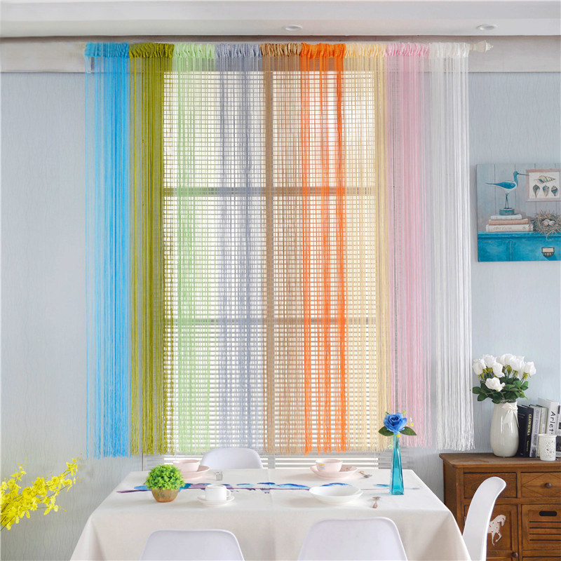 100CM X 200CM Thread Curtains Screen Ribbon String Divider B