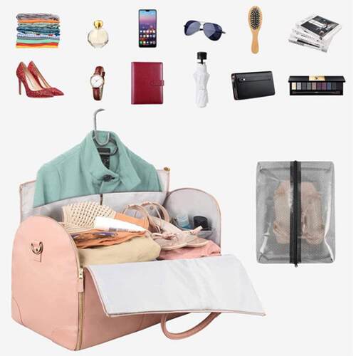 2023 Fashion Large PU Folding Suit Storage Bag Women High Ca