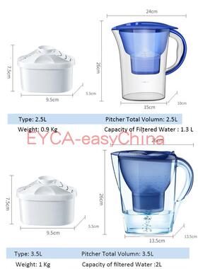 Water Pitcher With Filter Household Water Purifier 6 Filters