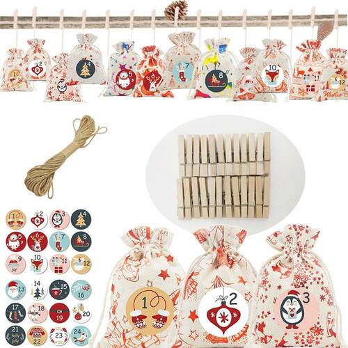 2023  24Days Christmas Advent Calendar Bags Advent Calendar