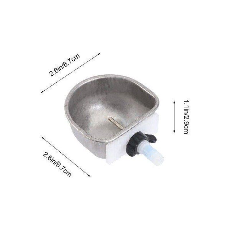 2 Pcs Stainless Steel Pet Waterer Durable Rabbit Drinker