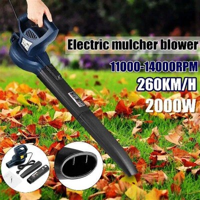 2000W 220V Electric Leaf Blower Vacuum 14000RPM 35L Debris