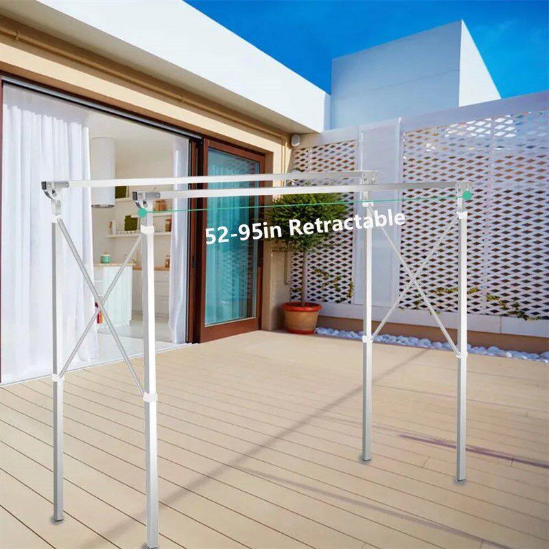 New H-Type Metal Clothes Drying Rack, 79 in Extended Length,